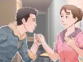 Un garçon tient la main d'une fille, un geste tendre pour lui montrer comment plaire à un garçon.