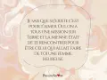 Citation sur fond pastel : "Je sais que si j'existe c'est pour t'aimer. Ma mission était de te rencontrer pour être celui qui allait faire de toi une femme heureuse. Merci d'être entré dans ma vie.
