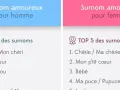 Listes de surnoms amoureux pour homme et femme. Trouvez le surnom pour son mec original parfait, comme "Mon cœur" ou "Chouchou".