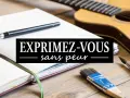 Un carnet, un crayon, des pinceaux et une guitare. Comme si je lui ai dit je t'aime, j'exprime ma créativité sans peur.