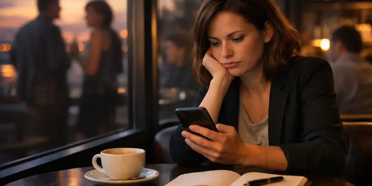 Elle attend, le cœur lourd. Il dit qu'il veut me voir mais annule, encore. La tasse de café refroidit, comme ses espoirs.