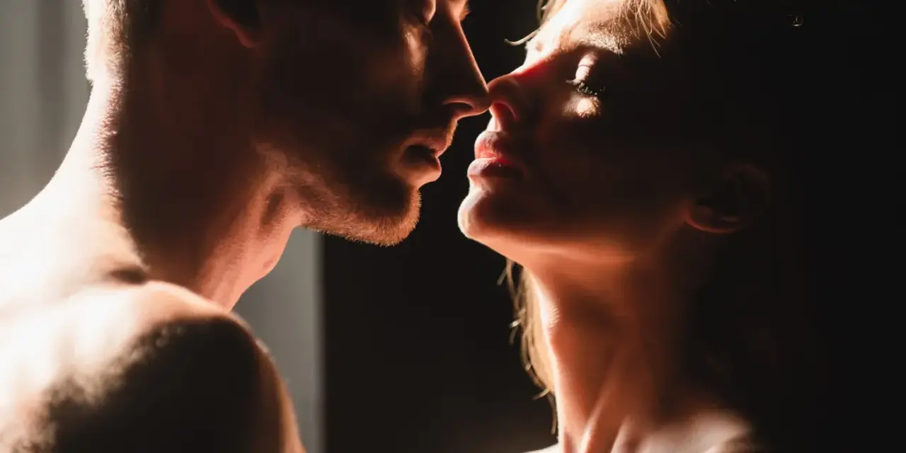 Visage d'un homme et d'une femme se rapprochant, leurs nez se touchant. Une scène suggérant l'absence de relations intimes dans un couple, malgré la proximité physique.