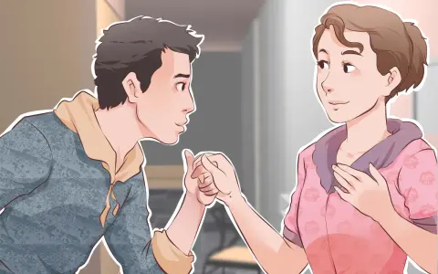 Un garçon tient la main d'une fille, un geste tendre pour lui montrer comment plaire à un garçon.