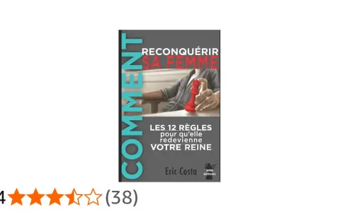 Livre "Comment reconquérir sa femme après l'avoir déçu" : 12 règles pour qu'elle redevienne votre reine. Une main tient une pièce d'échecs reine rouge.