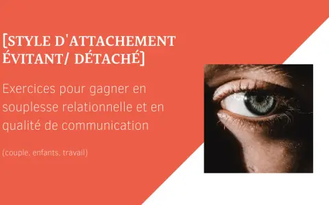 Un œil bleu intense, symbolisant une relation qui n'évolue pas, sur fond orange. Exercices pour améliorer la communication.