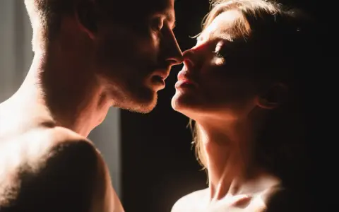 Visage d'un homme et d'une femme se rapprochant, leurs nez se touchant. Une scène suggérant l'absence de relations intimes dans un couple, malgré la proximité physique.