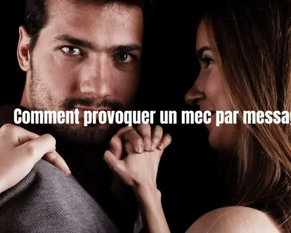 Un homme et une femme se regardent intensément. Elle lui murmure à l'oreille, suggérant comment exprimer son désir à un homme par sms.