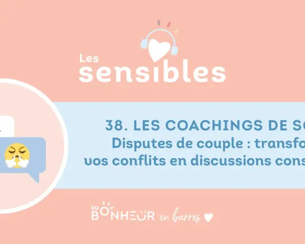 Illustration de deux bulles de dialogue symbolisant une dispute de couple. L'une contient une explosion, l'autre un visage frustré.