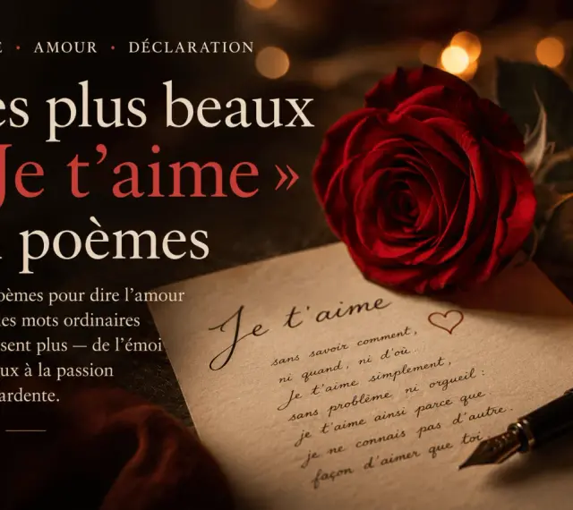 Une rose rouge, une bougie et une lettre manuscrite sur la façon de comment dire je t'aime sans le dire. Poèmes d'amour.