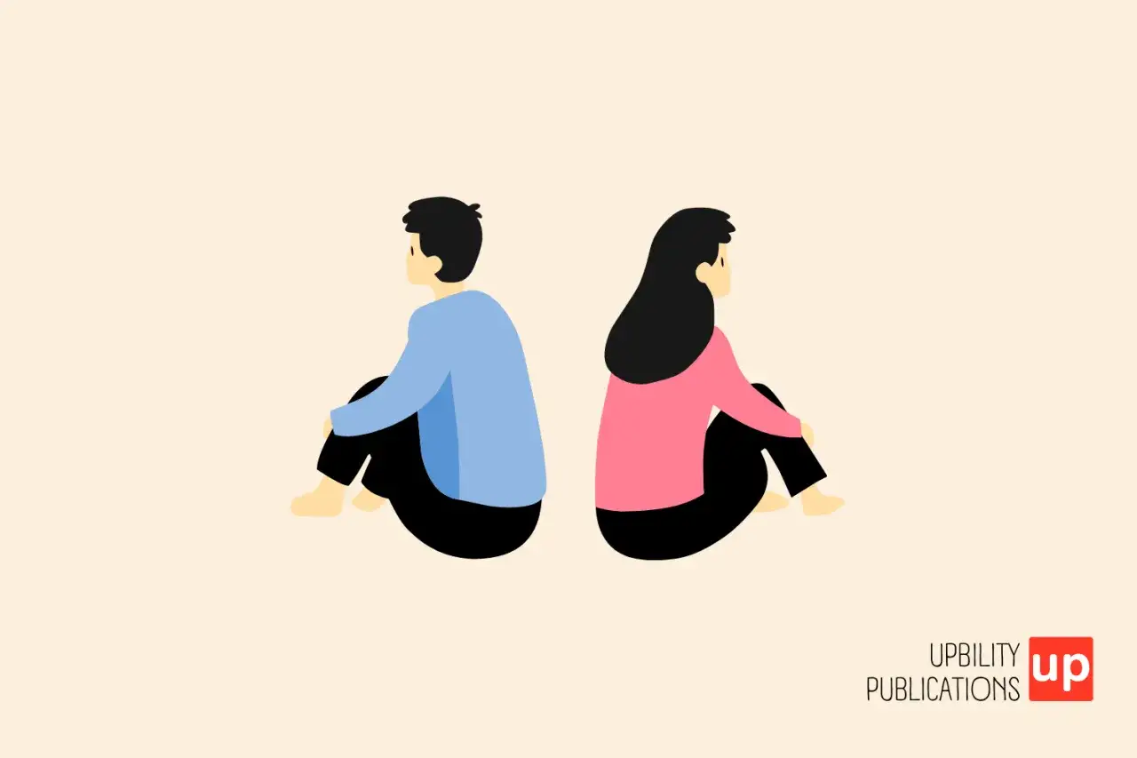 Un homme et une femme assis dos &agrave; dos, symbolisant l'ins&eacute;curit&eacute; affective et la distance dans une relation.