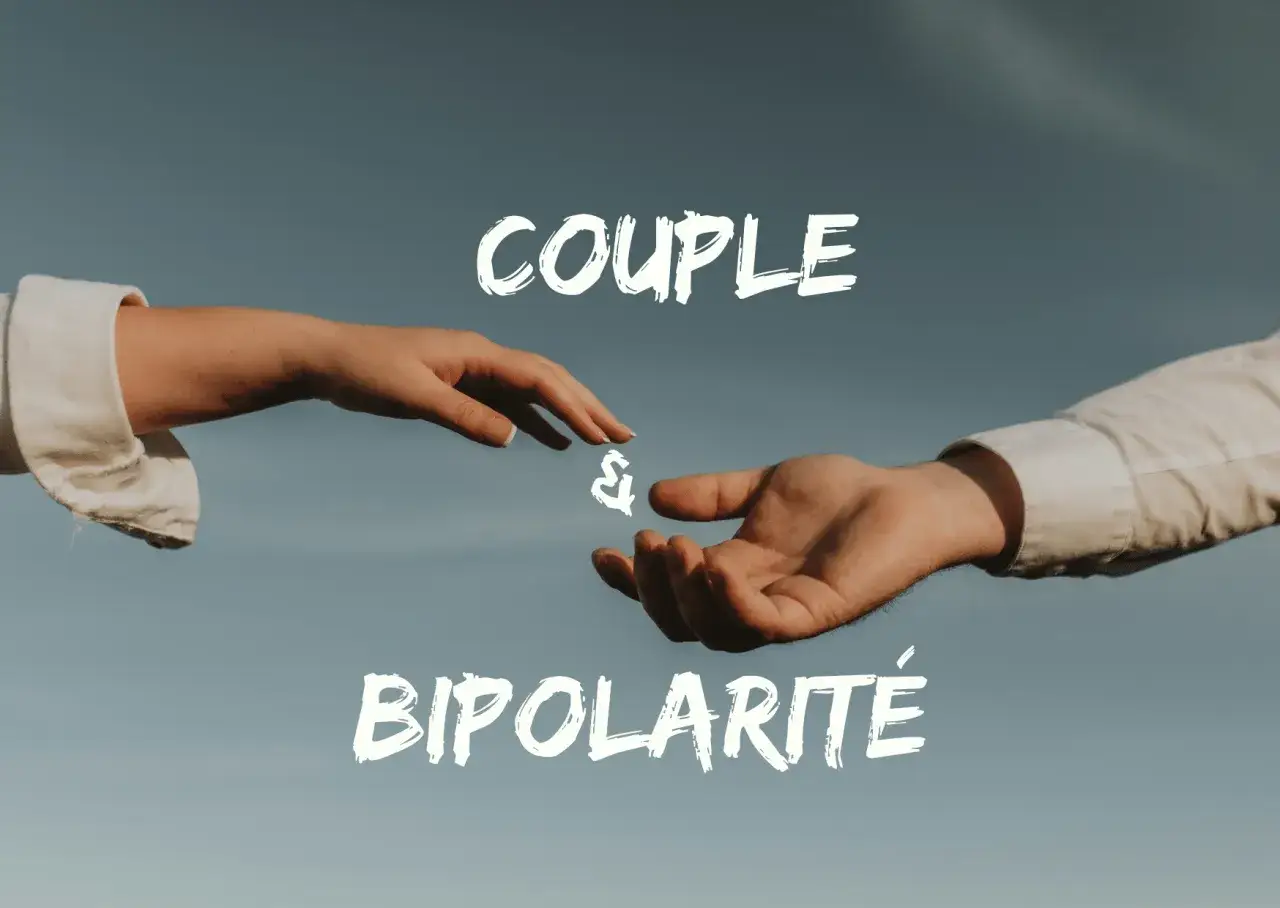 Deux mains se tendent l'une vers l'autre, symbolisant un couple et la bipolarit&eacute;. Une relation fragile, potentiellement d&eacute;truite par les hauts et les bas.