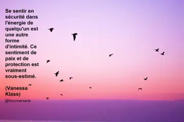 Un pressentiment amoureux flotte dans l'air, comme ces oiseaux silhouette sur un ciel rose et violet. Un sentiment de paix et de protection.