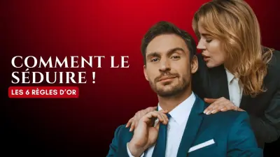 Découvrez comment séduire un homme avec ces 6 règles d'or. Une femme murmure à l'oreille d'un homme confiant.